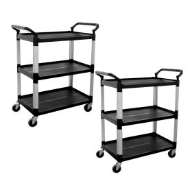 SOGA 2X 3 Tier 83.5x43x95cm Food Trolley Food Waste Cart Food Utility Mechanic Kitchen Small