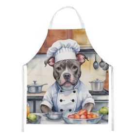 NEW Pit Bull Terrier The Chef Apron Cooking Kitchen Server Baking Crafts Gardening for Adult Women Men, Unisex, Large, Multicolor