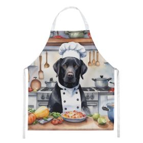 Black Labrador Retriever The Chef Apron Cooking Kitchen Server Baking Crafts Gardening for Adult Women Men, Unisex, Large, Multicolor