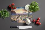 Desert Sunset Coyote Glass Cutting Board Decorative Tempered Glass Kitchen Cutting and Serving Board Large Size Chopping Board