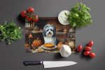 NEW Havanese Fall Kitchen Pumpkins Glass Cutting Board Decorative Tempered Glass Kitchen Cutting and Serving Board Large Size Chopping Board