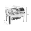 SOGA 4X 3L Triple Tray Stainless Steel Roll Top Chafing Dish Food Warmer