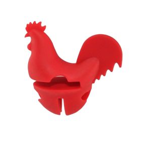 1pc Creative Rooster Tongs; Kitchen Baking Tongs; Bird Shaped Silicone Pot Tongs; Kitchen Anti-Spill Tongs (Color: Red)