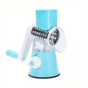 1 Set; 4in1; Vegetable Slicer; Multifunctional Fruit Slicer; Manual Food Grater; Rotary Cutter; Vegetable Grinders; Kitchen Stuff; Kitchen Gadgets (Color: Blue)