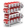 Soda Can Organizer Storage Rack, 2 Pack Stackable Beverage Soda Can Dispenser Organizer Holder for Refrigerator, Cabinet, Pantry